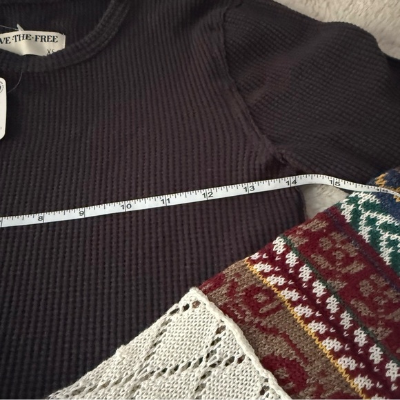 FREE PEOPLE We The Free * All In Cuff * Thermal Washed Black Combo NWT $78 XS XL - Picture 10 of 12